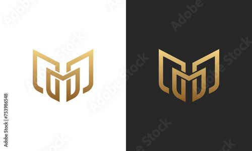 Monogram logo d m md dm dmd mdd mdm gold luxury logo template for gym fashion beauty man event organizer wedding 