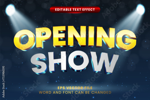 Opening show editable vector text effect