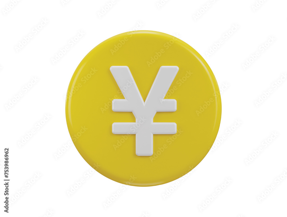 yen coin icon 3d rendering vector illustration yen coin icon 3d rendering vector illustration