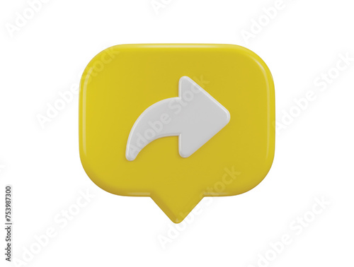 3d share icon with speech bubble icon concept of social media share icon vector illustration