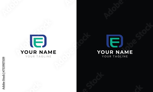 Monogram e d de ed logo minimal