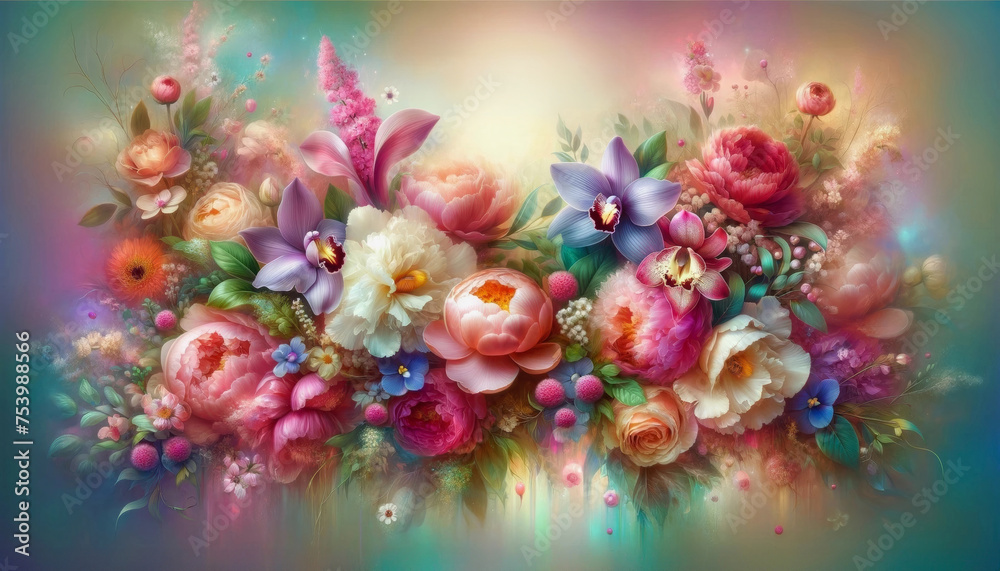 Naklejka premium Lush Floral Arrangement Celebrating International Women's Day