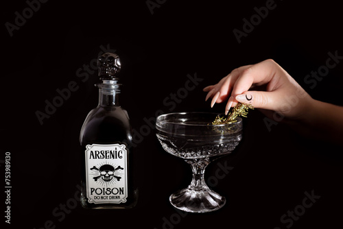 Black Halloween Cocktail  photo