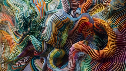 Swirling rainbow colors in fluid abstract motion design © SpiralStone