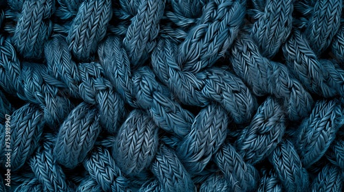 Knitted wool texture in dark blue teal color