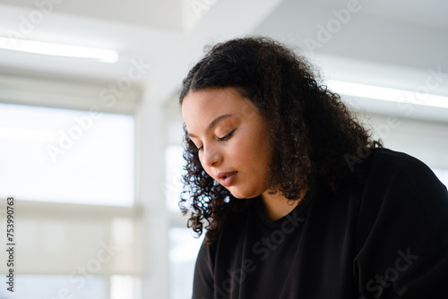 Concentrated Young Woman photo