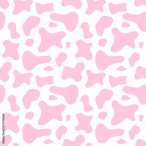 pink cow seamless pattern. vector illustration