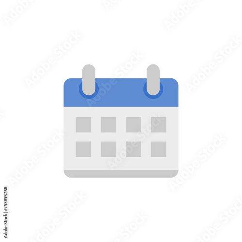 Calendar Icon Date Symbol Flat Design Style Transparent Background. Simple Web and Mobile Vector Illustration.