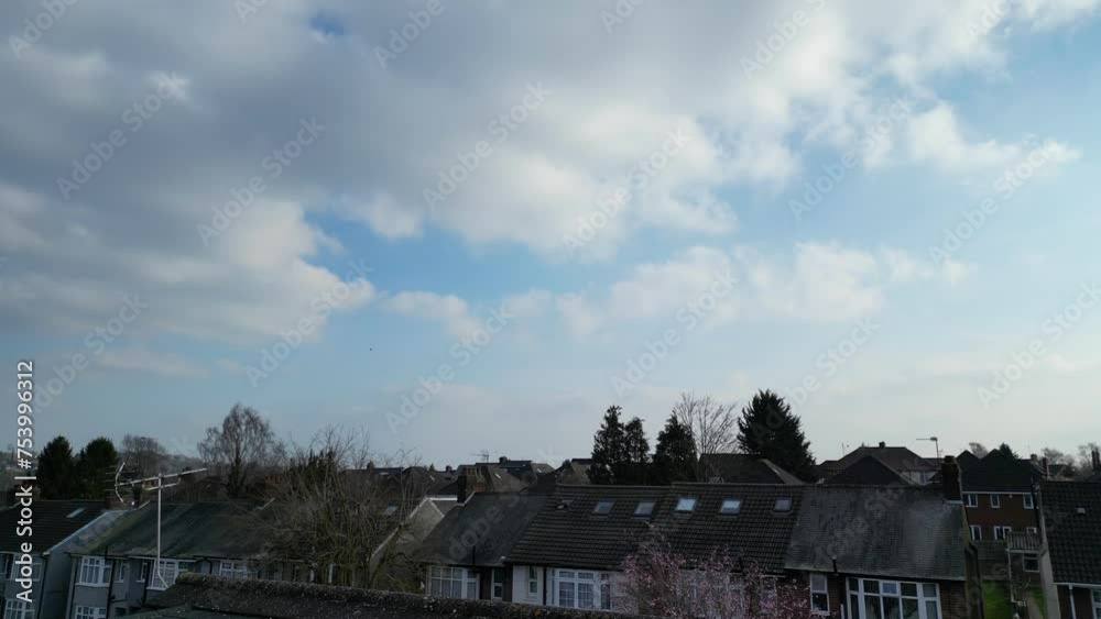 Blue Sky over Residential Homes at Luton City Blue Sky over Residential Homes at Luton City