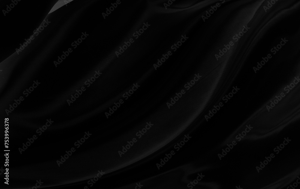 Black gray satin dark fabric texture luxurious shiny that is abstract silk cloth background with patterns soft waves blur beautiful.