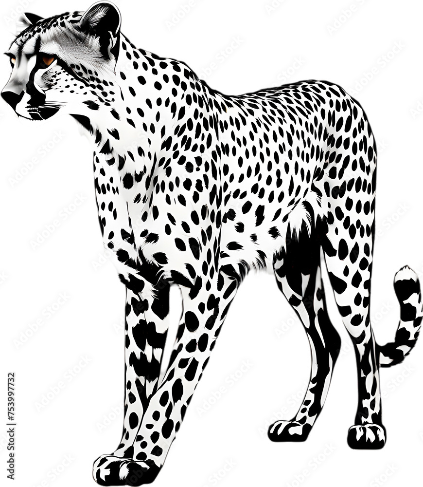 Fototapeta premium Close-up painting of a cheetah.