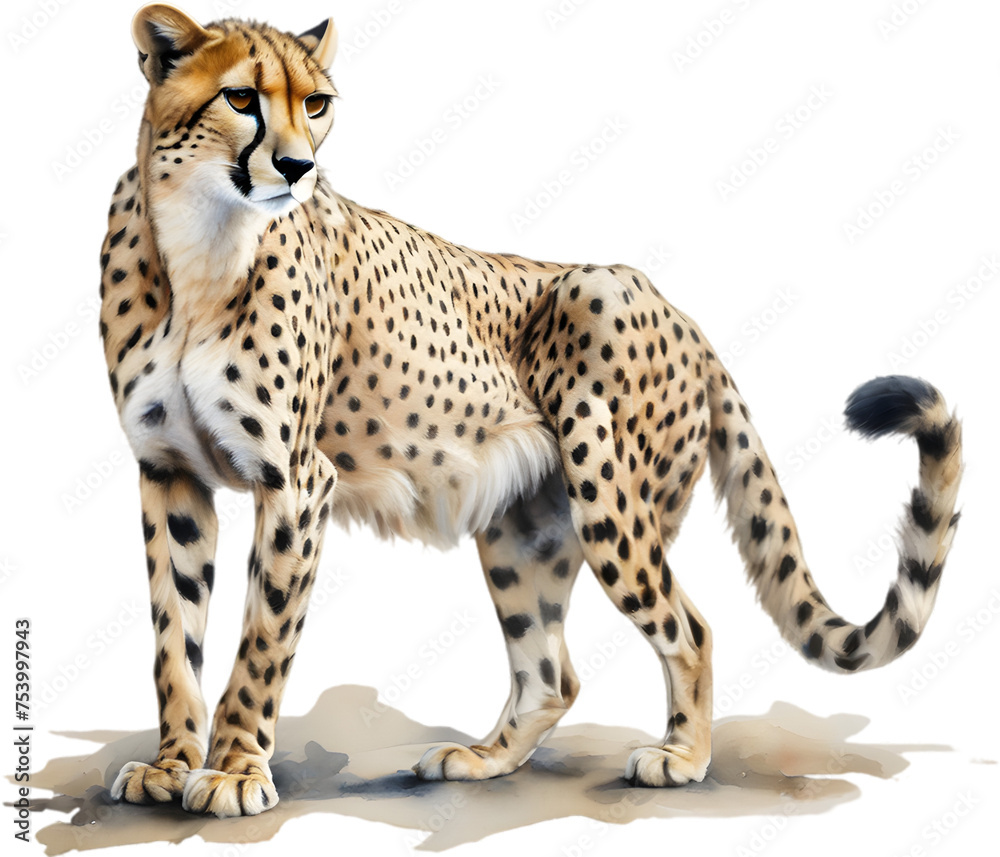 Close-up painting of a cheetah. Close-up painting of a cheetah.