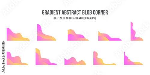 Abstract blob corner with gradient colors for cover, PPT, Brochure, Template