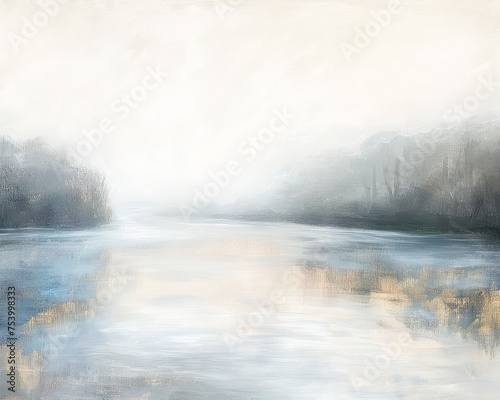 Landscape Lake Oil Painting Art © ThreePines