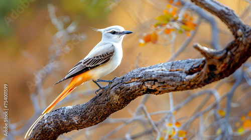 the scissor-tailed flycatcher, known for its long, forked tail - AI Generated photo