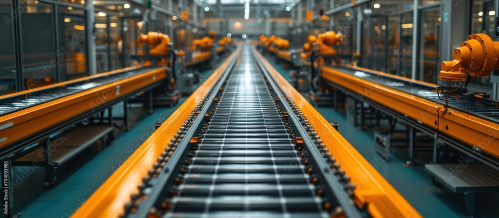 Large Production Line with Industrial Robot Arms
