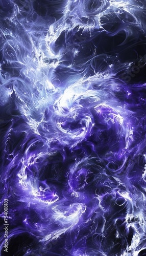 Blue and purple abstract waves on dark background for modern design projects with a futuristic touch