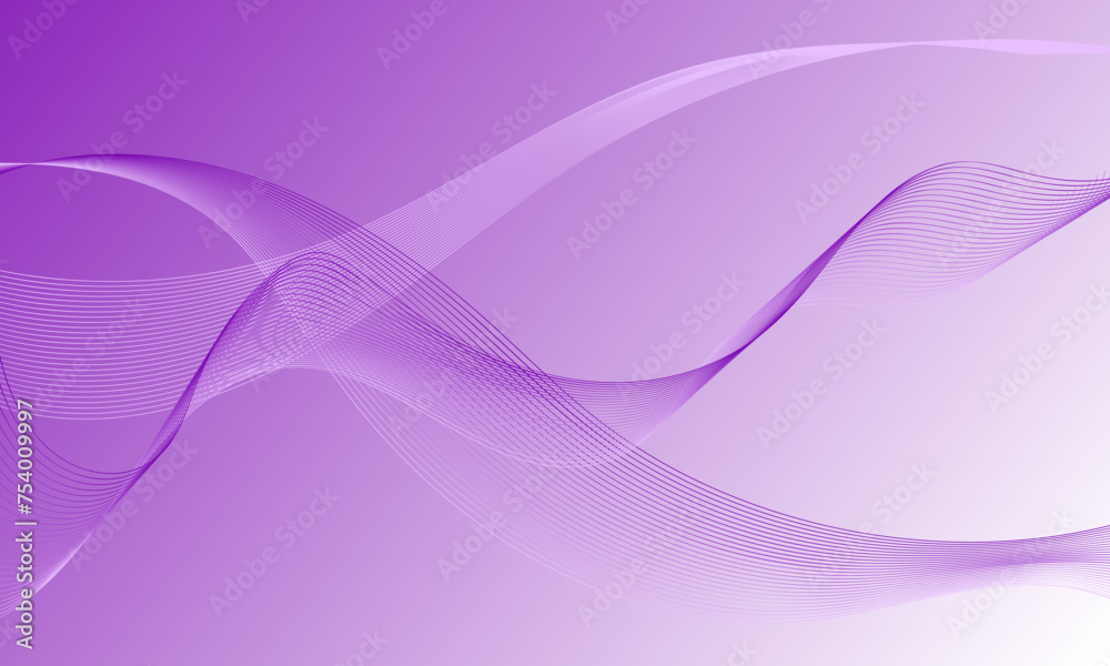 violet purple smooth lines wave curves on soft gradient abstract background