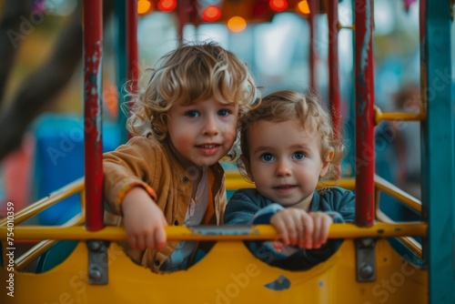 little Siblings on Ferris Wheel