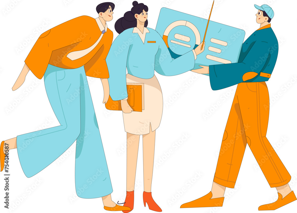 Flat vector illustration of business people operating work scene
Flat vector illustration of business people operating work scene
