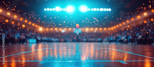 Blurred background of crowd of people in a basketball