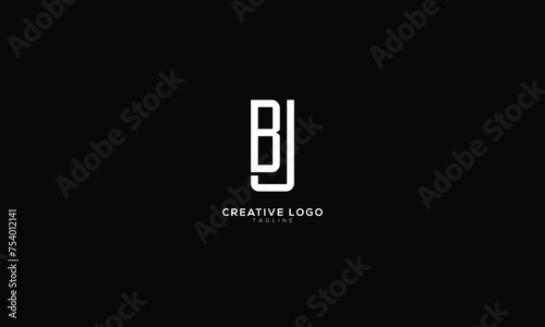 BJ Abstract initial monogram letter alphabet logo design