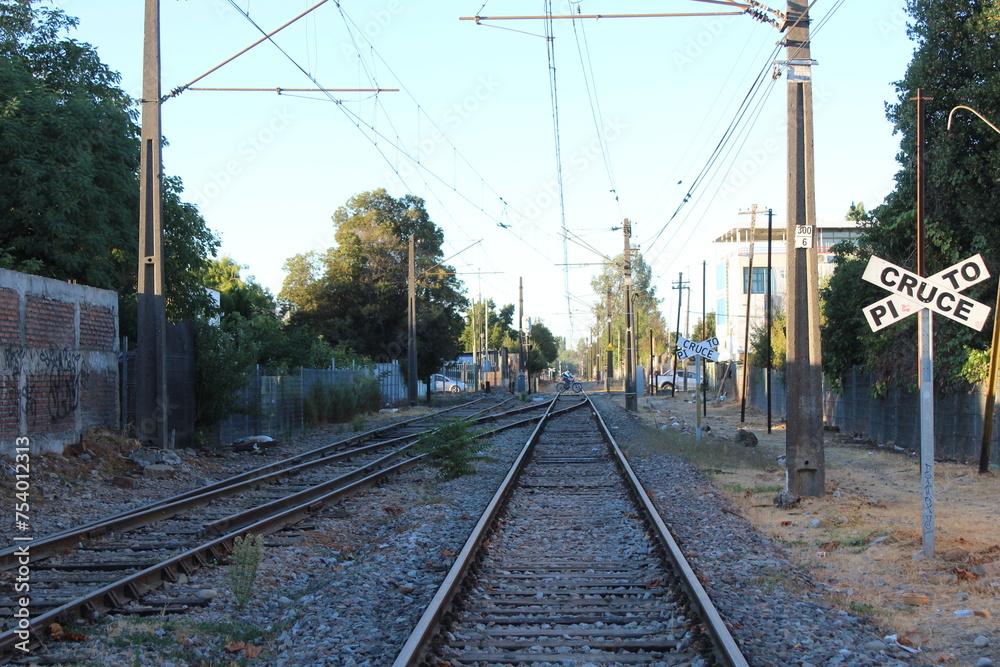 photograph of the train tracks of Linares Chile