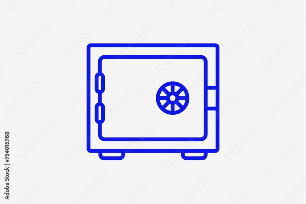 iron safe illustration in line style design. Vector illustration. iron safe illustration in line style design. Vector illustration.