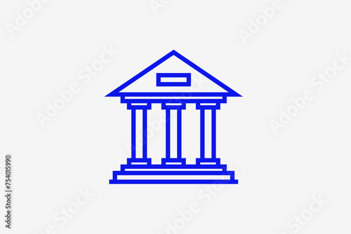  bank illustration in line style design. Vector illustration.