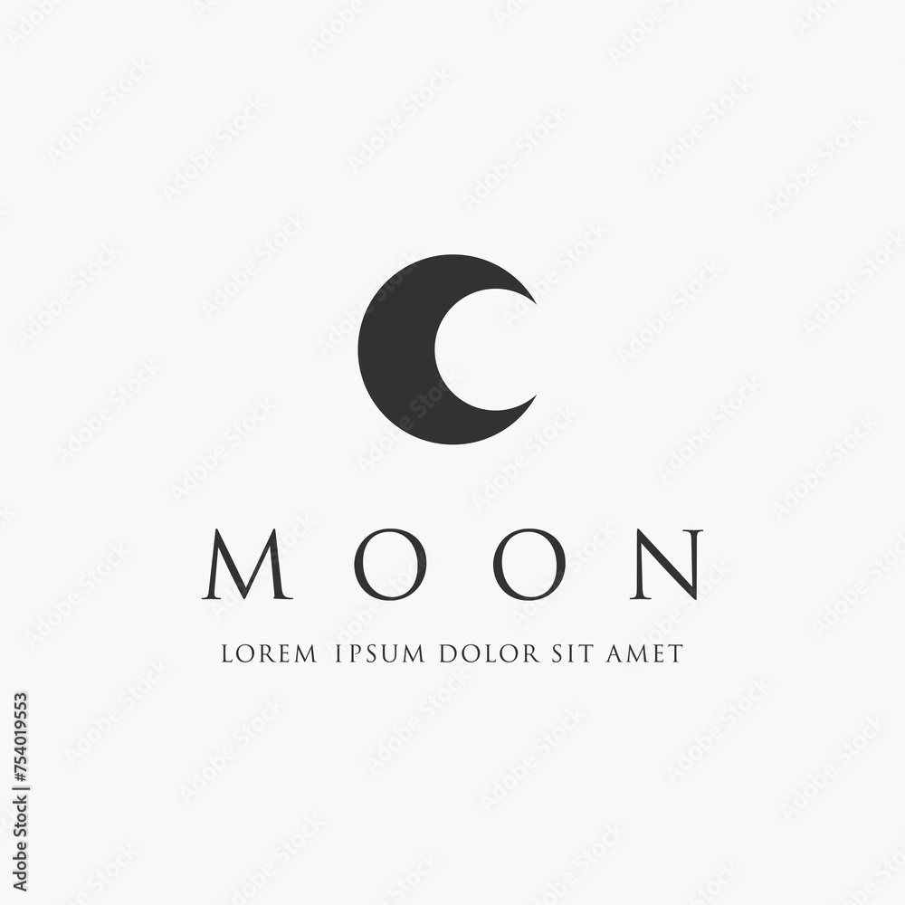 Astronomical logo design. The Moon is the Earth's satellite Astronomical logo design. The Moon is the Earth's satellite