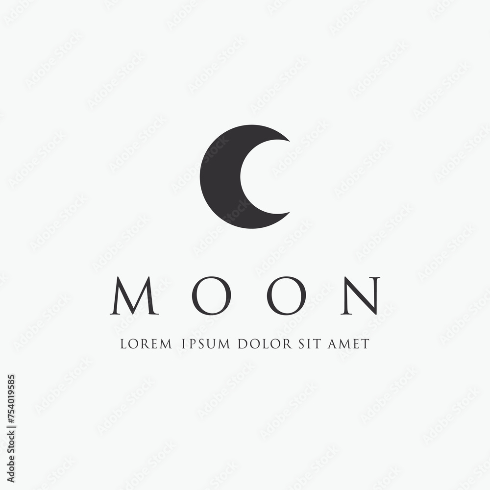 Astronomical logo design. The Moon is the Earth's satellite Astronomical logo design. The Moon is the Earth's satellite