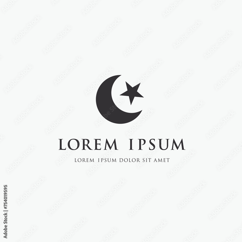 Astronomical logo design. The Moon is the Earth's satellite Astronomical logo design. The Moon is the Earth's satellite