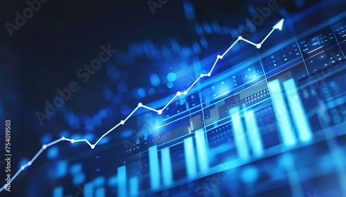 digital graph of rapid investment growth, Skyrocketing Stocks Dynamic graph showing stocks soaring upwards.