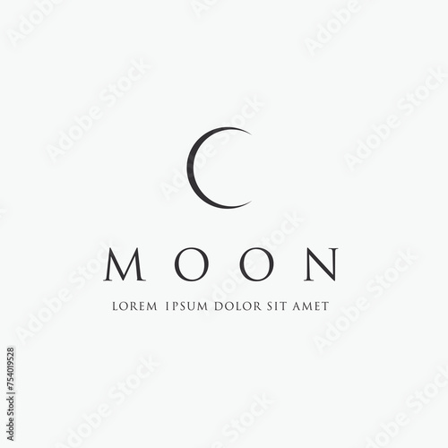 Astronomical logo design. The Moon is the Earth's satellite