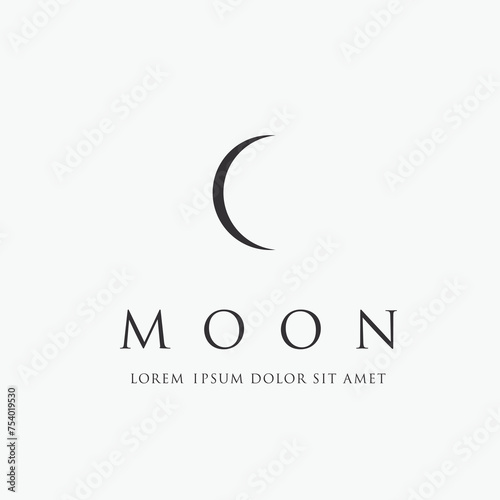 Astronomical logo design. The Moon is the Earth s satellite