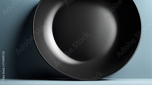 Stylish 3D Black Mockup of Ceramic Bowl for Food Snack and Beverage Products