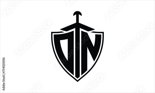 ON initial letter shield icon gaming logo design vector template. batman logo, sports logo, monogram, polygon, war game, symbol, playing logo, abstract, fighting, typography, icon, minimal, knife logo