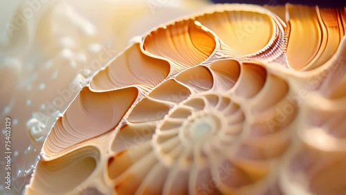 close up nautilus shell pattern photo