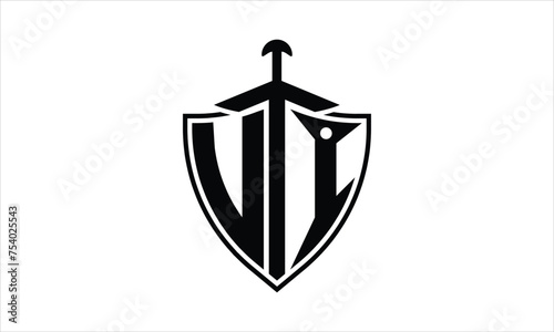 UI initial letter shield icon gaming logo design vector template. batman logo, sports logo, monogram, polygon, war game, symbol, playing logo, abstract, fighting, typography, icon, minimal, knife logo
