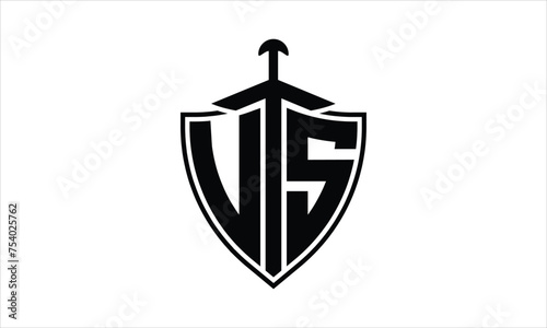 US initial letter shield icon gaming logo design vector template. batman logo, sports logo, monogram, polygon, war game, symbol, playing logo, abstract, fighting, typography, icon, minimal, knife logo