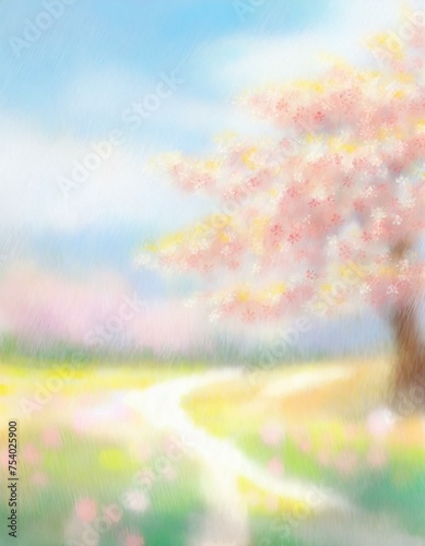 優しい春の光と桜