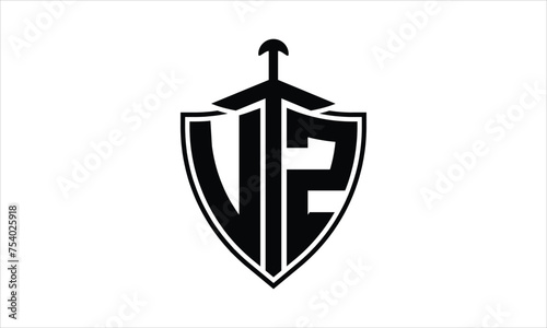 UZ initial letter shield icon gaming logo design vector template. batman logo, sports logo, monogram, polygon, war game, symbol, playing logo, abstract, fighting, typography, icon, minimal, knife logo