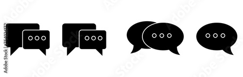 Chat icon vector set,  speech bubble message symbol, comment flat illustration on white background..eps