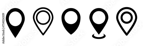 Pin icon set , Location sign, map pin flat trendy style illustration on white background..eps