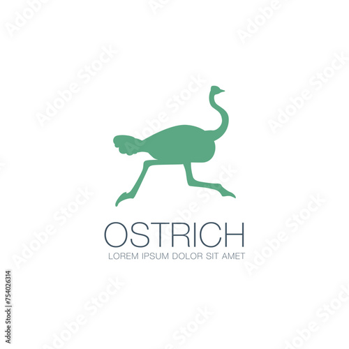 ostrich logo design, vector illustration