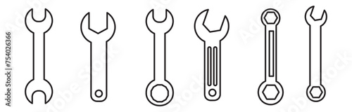 Wrench icon vector set,  repair icon. tools thin line flat illustration..eps