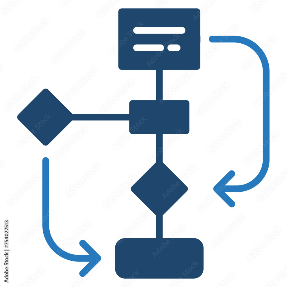 Process Flowchart icon line vector illustration Process Flowchart icon line vector illustration