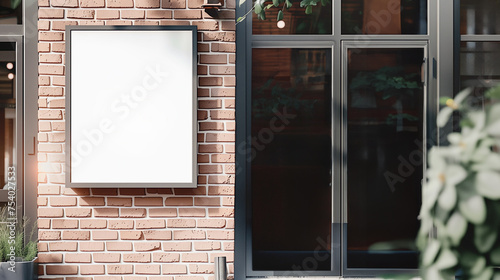 Wall Mockup Sign on Red Brick Wall