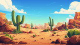 Desert cartoon game illustration background 