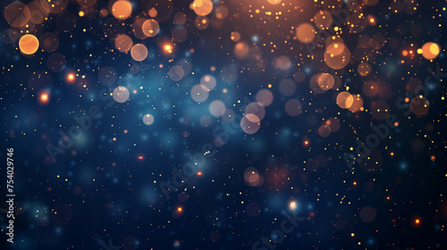 Fire sparkles in dark blue bokeh background  © AhmadSoleh